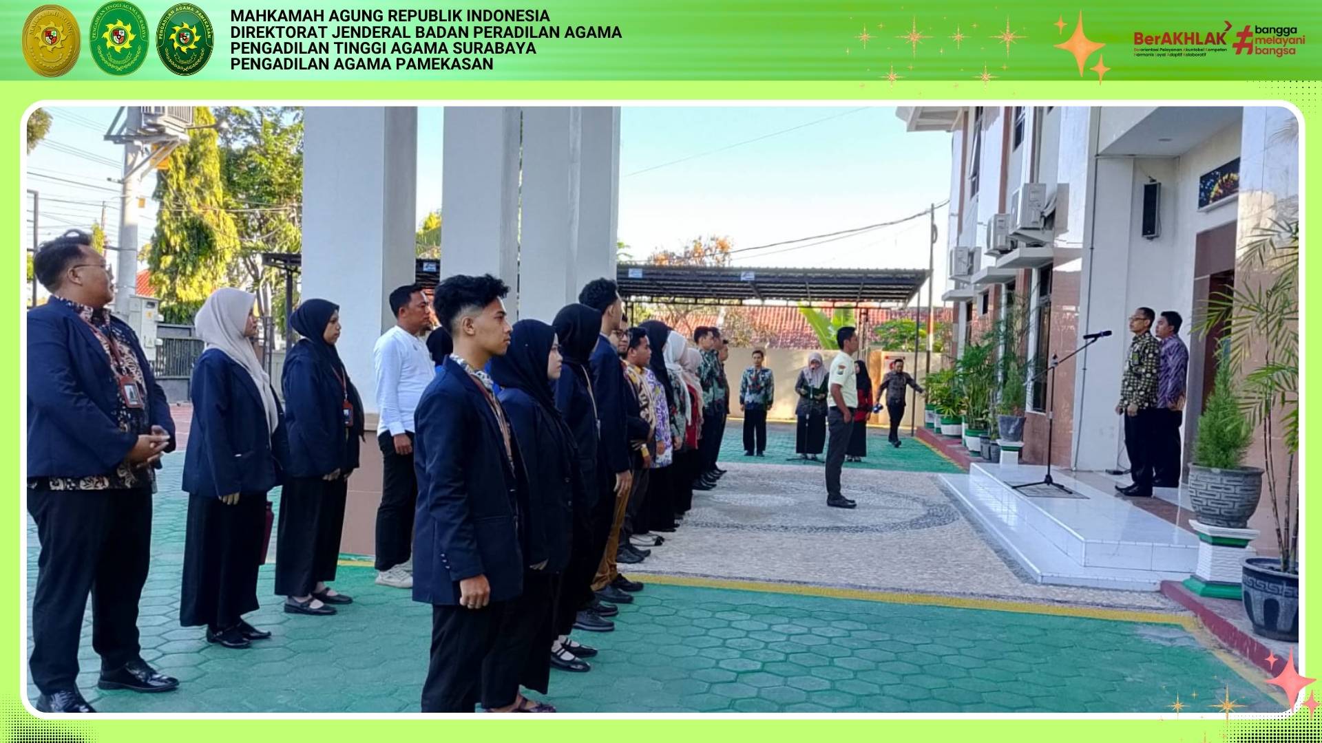 Tutup Pekan Kerja. PA Pamekasan Gelar Apel Sore dan Penguatan Integritas